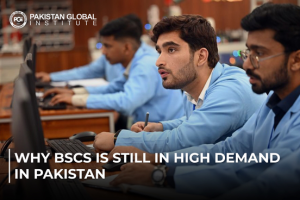 Computer science students working on computers in a lab, showing why BSCS remains in high demand in Pakistan due to growing technology careers